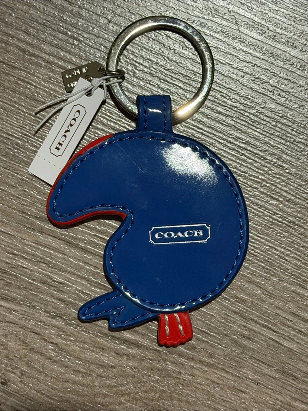 Coach Blue Red Green Parrot Keyring Charm